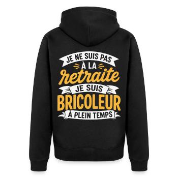 Bricolage Cadeau humour personnalisé - Veste à capuche bio Premium Unisexe - noir - Dos - Nico (187cm)