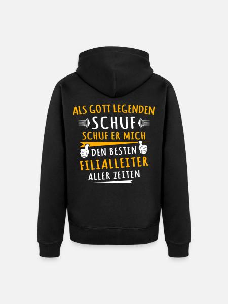 Filialleiter - Unisex Premium Bio Zip Hoodie - Schwarz