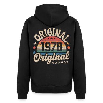 Original Août 1978 Vintage Anniversaire 1978 - Veste à capuche bio Premium Unisexe - noir - Dos - Nico (187cm)