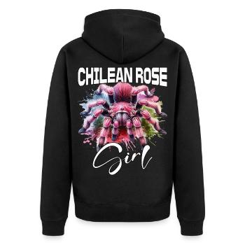 Chile Vogelspinne Mädchen - Unisex Premium Bio Zip Hoodie - Schwarz - Hinten - Nico (187cm)