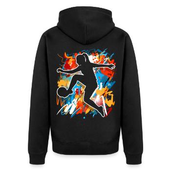 Football féminin - Veste à capuche bio Premium Unisexe - noir - Dos - Nico (187cm)