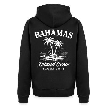 Bahamas Island Crew Exuma Day - Unisex Premium Bio Zip Hoodie - Schwarz - Hinten - Nico (187cm)