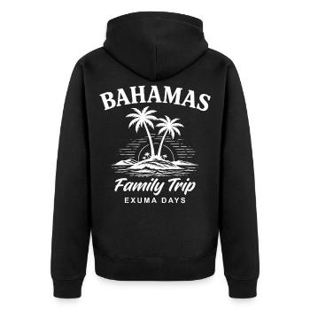 Bahamas Family Trip Exuma Days - Unisex Premium Bio Zip Hoodie - Schwarz - Hinten - Nico (187cm)