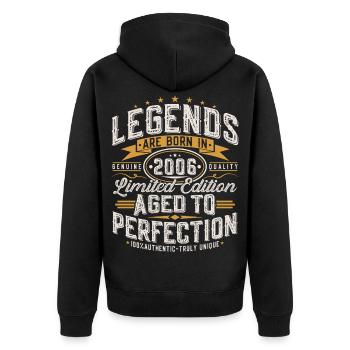 2006 Jahrgang Geburtstag Vintage Retro Geschenk - Unisex Premium Bio Zip Hoodie - Schwarz - Hinten - Nico (187cm)