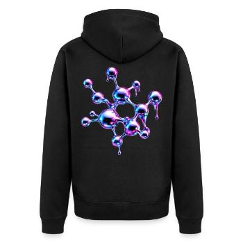 Art moléculaire de métal liquide - Veste à capuche bio Premium Unisexe - noir - Dos - Nico (187cm)