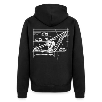 Plan VTT : Technologie de châssis intégrales - Veste à capuche bio Premium Unisexe - noir - Dos - Nico (187cm)