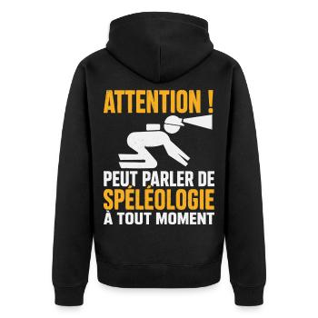 Spéléologie Cadeau humour personnalisé - Veste à capuche bio Premium Unisexe - noir - Dos - Nico (187cm)