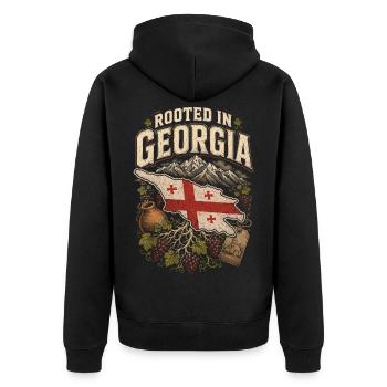 Géorgie Géorgienne Tbilissi Sakartvelo - Veste à capuche bio Premium Unisexe - noir - Dos - Nico (187cm)