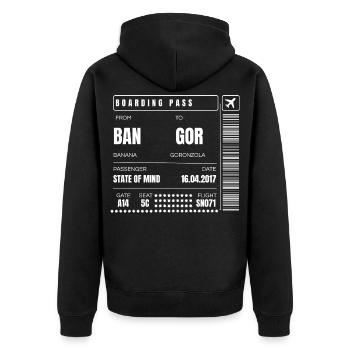 Passe d'embarquement minimaliste voyage - Veste à capuche bio Premium Unisexe - noir - Dos - Nico (187cm)