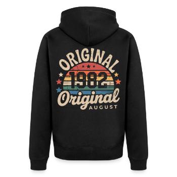 Original Août 1982 Vintage Anniversaire 1982 - Veste à capuche bio Premium Unisexe - noir - Dos - Nico (187cm)