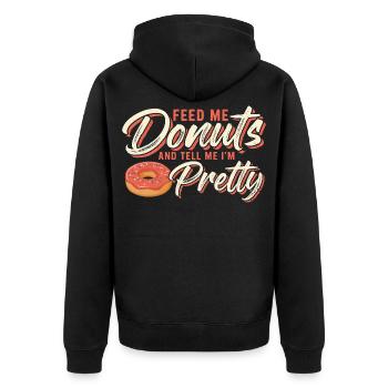 Donne-moi des donuts, dis-moi que je suis jolie - Veste à capuche bio Premium Unisexe - noir - Dos - Nico (187cm)