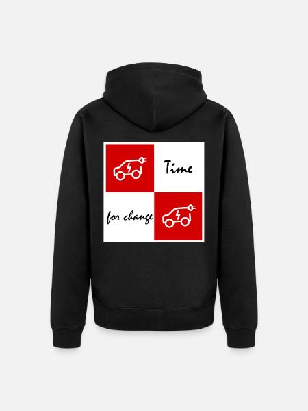 Zeit für Wandel Elektroauto - Unisex Premium Bio Zip Hoodie - Schwarz