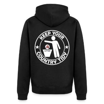Pas de déchets pour le communisme - Veste à capuche bio Premium Unisexe - noir - Dos - Nico (187cm)