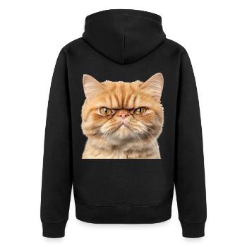Portrait du Chat Roux Gringy Studio - Veste à capuche bio Premium Unisexe - noir - Dos - Nico (187cm)