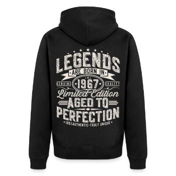1967 Jahrgang Geburtstag Vintage Retro Geschenk - Unisex Premium Bio Zip Hoodie - Schwarz - Hinten - Nico (187cm)