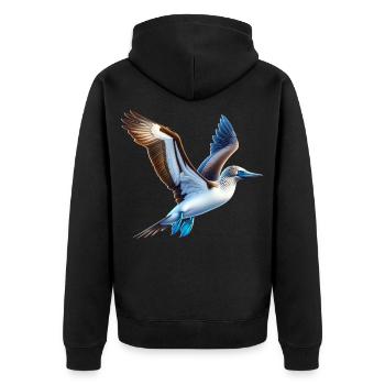 Cadeau des seins aux pieds bleus - Veste à capuche bio Premium Unisexe - noir - Dos - Nico (187cm)