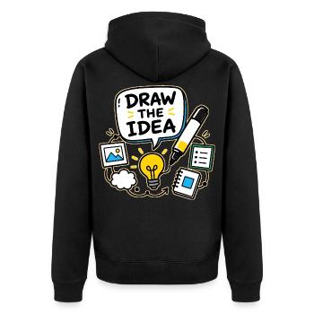 DESSINEZ L’IDÉE - Veste à capuche bio Premium Unisexe - noir - Dos - Nico (187cm)