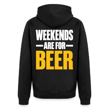 Beer Lover, Beer Hops, Culture de la bière - Veste à capuche bio Premium Unisexe - noir - Dos - Nico (187cm)