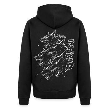 Démons Meute de Loups Monstre Tonnerre - Veste à capuche bio Premium Unisexe - noir - Dos - Nico (187cm)