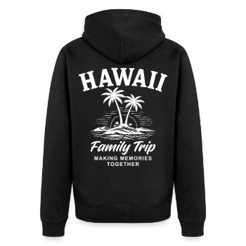 Hawaii Family Trip Making Memories - Unisex Premium Bio Zip Hoodie - Schwarz - Hinten - Nico (187cm)