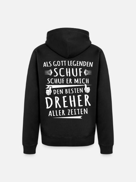 Dreher - Unisex Premium Bio Zip Hoodie - Schwarz