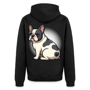 Bouledogue français Frenchie Propriétaire de Frenchie - Veste à capuche bio Premium Unisexe - noir - Dos - Nico (187cm)