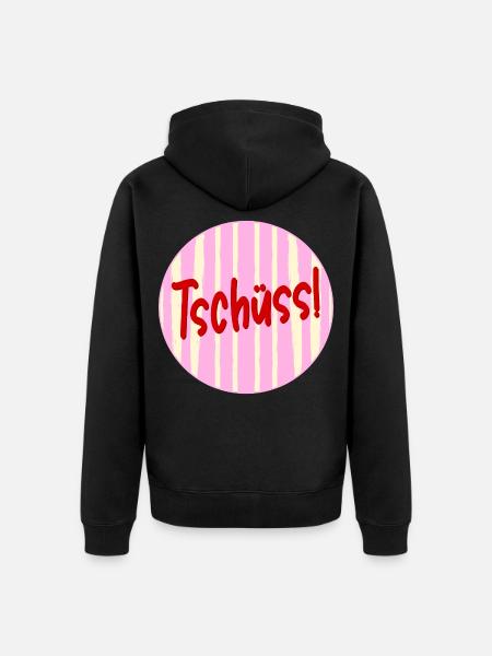 Abschied Tschüss - Unisex Premium Bio Zip Hoodie - Schwarz