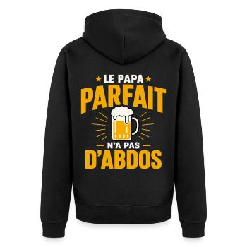 Papa Parfait Cadeau humour personnalisé - Veste à capuche bio Premium Unisexe - noir - Dos - Nico (187cm)