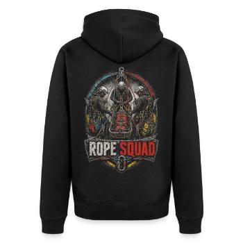 Industriekletterer Höhenarbeiter - Unisex Premium Bio Zip Hoodie - Schwarz - Hinten - Nico (187cm)