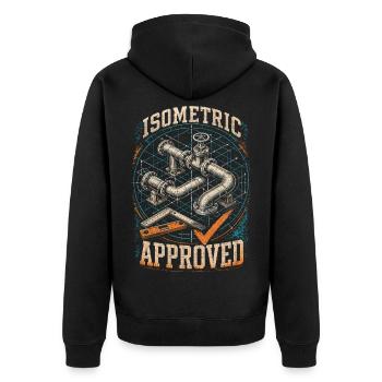 Ingénieur en tuyauterie Souillière Isométrique Approuvé - Veste à capuche bio Premium Unisexe - noir - Dos - Nico (187cm)