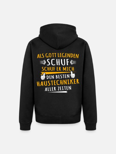 Haustechniker - Unisex Premium Bio Zip Hoodie - Schwarz