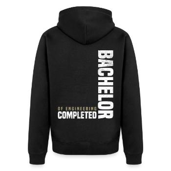 Bachelor of Engineering - Unisex Premium Bio Zip Hoodie - Schwarz - Hinten - Nico (187cm)