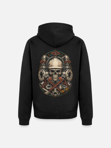Rohrleger Rohrleitungsbauer - Unisex Premium Bio Zip Hoodie - Schwarz