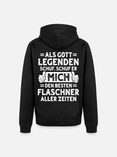 Flaschner - Unisex Premium Bio Zip Hoodie - Schwarz