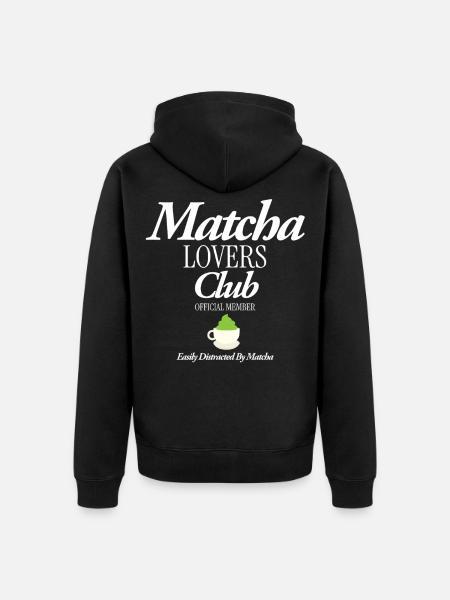 Matcha Lovers Club - Unisex Premium Bio Zip Hoodie - Schwarz