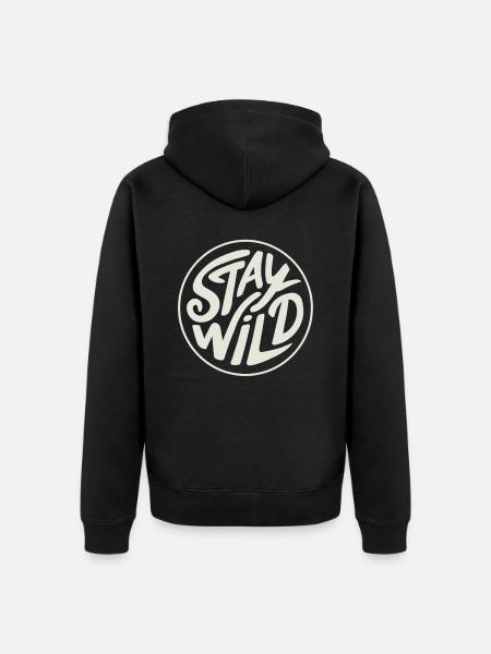 Stay Wild - Unisex Premium Bio Zip Hoodie - Schwarz