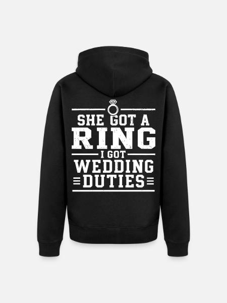 Humor-Ehering und Bräutigam-Aufgaben - Unisex Premium Bio Zip Hoodie - Schwarz