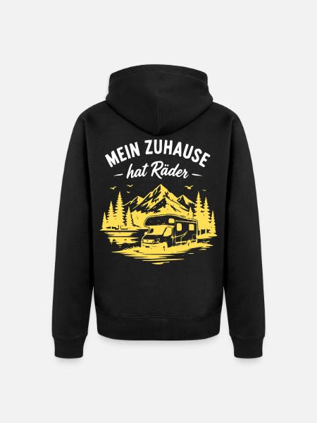 Mein Zuhause hat Räder - Unisex Premium Bio Zip Hoodie - Schwarz
