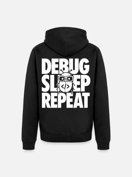Debugging Programmierer Spruch für IT Nerds - Unisex Premium Bio Zip Hoodie - Schwarz