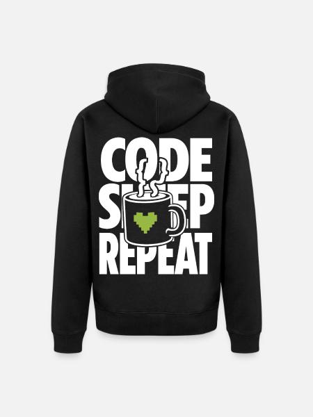 Pixelherz für Gamer und IT Nerds - Unisex Premium Bio Zip Hoodie - Schwarz