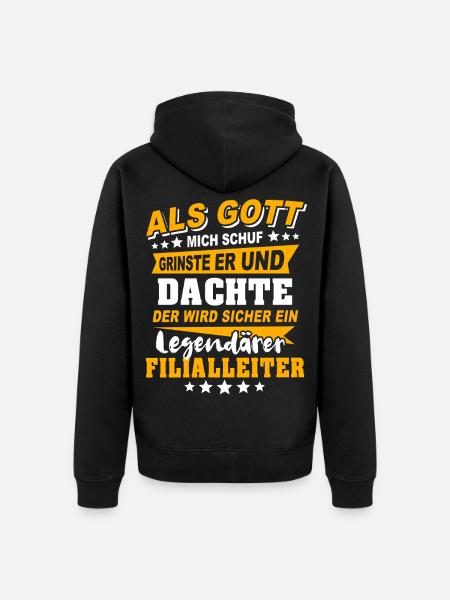 Filialleiter Sprüche - Unisex Premium Bio Zip Hoodie - Schwarz