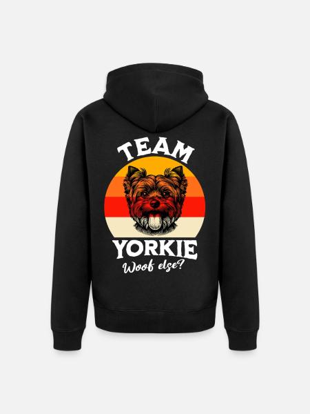 Team Yorkshire Terrier - Unisex Premium Bio Zip Hoodie - Schwarz