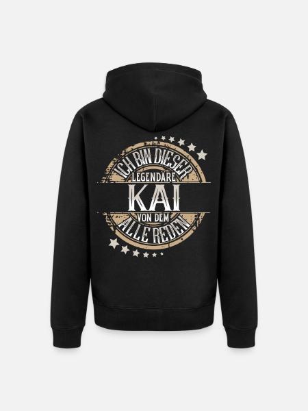 Kai - Unisex Premium Bio Zip Hoodie - Schwarz