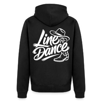 Line Dance Western Stil - Unisex Premium Bio Zip Hoodie - Schwarz - Hinten - Nico (187cm)