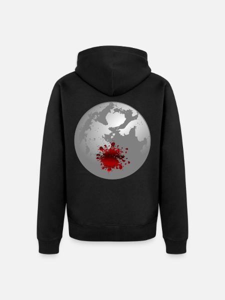 Halloween Mond Blutflecken - Unisex Premium Bio Zip Hoodie - Schwarz