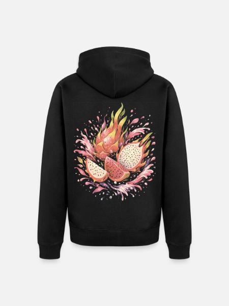 Pitaya Exotische Drachenfrucht-Spritzkunst - Unisex Premium Bio Zip Hoodie - Schwarz