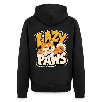 Shiba - Unisex Premium Bio Zip Hoodie - Schwarz - Hinten - Nico (187cm)