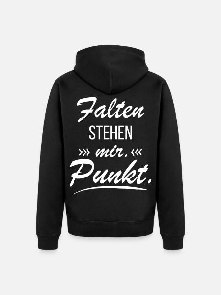 Falten stehen mir - Best Ager - Unisex Premium Bio Zip Hoodie - Schwarz