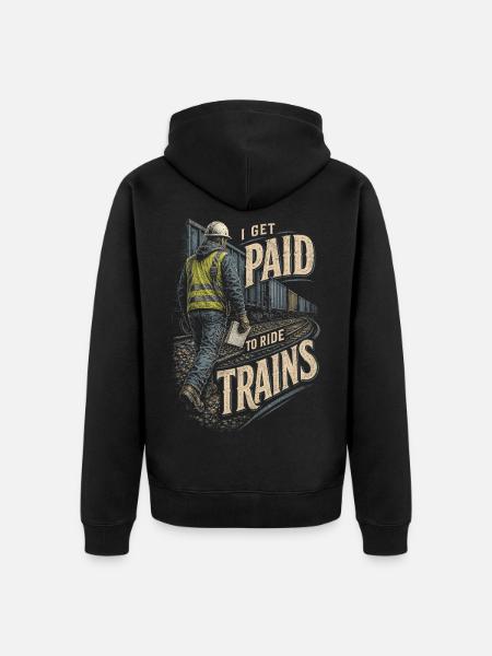 Zugschaffner Zugführer Lokführer Schaffner - Unisex Premium Bio Zip Hoodie - Schwarz