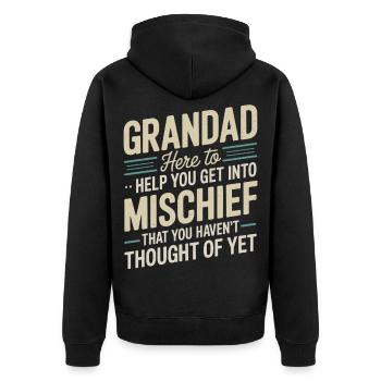Opa-Witzige Unfug Vatertagsgeschenk-Idee - Unisex Premium Bio Zip Hoodie - Schwarz - Hinten - Nico (187cm)